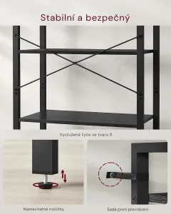 SONGMICS Policový regál Vasagle Luna čierny