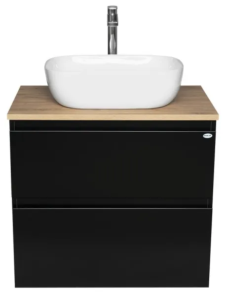 Skrinka ALTAIR s hornou časťou 68 cm, čierny mat/dub emporio AI670-01
