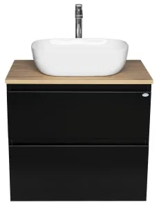 Skrinka ALTAIR s hornou časťou 68 cm, čierny mat/dub emporio AI670-01
