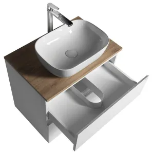 Skrinka ALTAIR s hornou časťou 68 cm, biela/dub emporio AI270-02