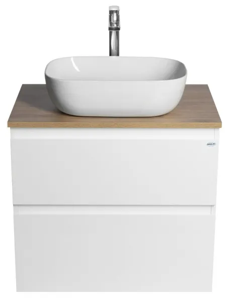 Skrinka ALTAIR s hornou časťou 68 cm, biela/dub emporio AI270-02