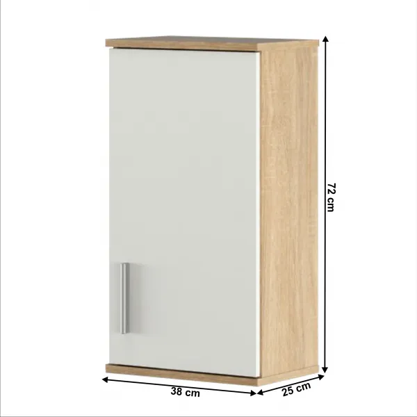 Závesná skrinka LESSY NEW 04 1D Tempo Kondela Dub sonoma / biela