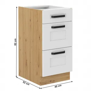 Spodná skrinka LULA 40 D 3S BB 1F Tempo Kondela Dub artisan / bílá