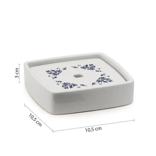 CIXI mydlenka na postavenie, porcelán, biela/modrá CX1189