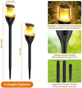 LED solárna lampa - Imitácia plameňa
