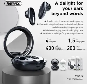 Remax TWS-9 Bezdrôtové slúchadlá, Čierne