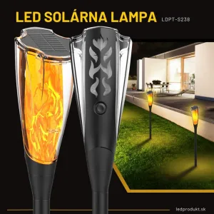 LED solárna lampa - Imitácia plameňa