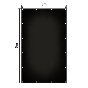 JAGO Plachta 650 g/m², hliníkové oká, čierna, 3 x 5 m