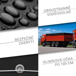 JAGO Plachta 650 g/m², hliníkové oká, čierna, 3 x 5 m