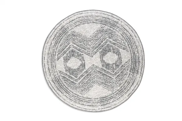ELLE Decoration koberce Kusový koberec Gemini 106028 Silver kruh z kolekcie Elle – na von aj na doma - 140x140 (priemer) kruh cm