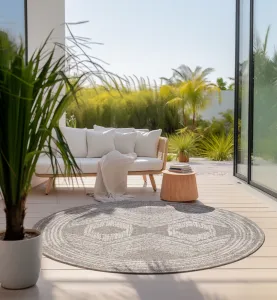 ELLE Decoration koberce Kusový koberec Gemini 106031 Linen kruh z kolekcie Elle - na von aj na doma - 140x140 (priemer) kruh cm
