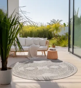 ELLE Decoration koberce Kusový koberec Gemini 106031 Linen kruh z kolekcie Elle - na von aj na doma - 140x140 (priemer) kruh cm