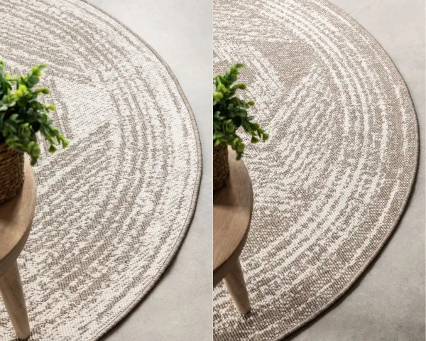 ELLE Decoration koberce Kusový koberec Gemini 106031 Linen kruh z kolekcie Elle - na von aj na doma - 140x140 (priemer) kruh cm