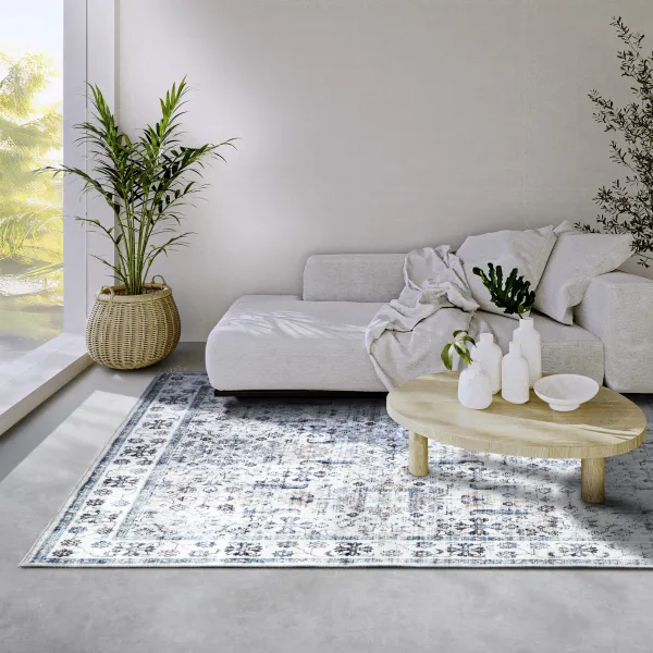 ELLE Decoration koberce Kusový koberec Imagination New 106042 Cream/Blue z kolekcie Elle - 80x150 cm
