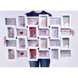 Fotorámik na 24 fotografií Solano biely