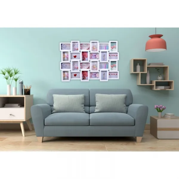 Fotorámik na 24 fotografií Solano biely