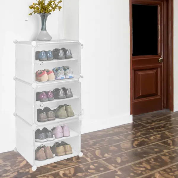 Modulárna šatníková skriňa na topánky Pola biela