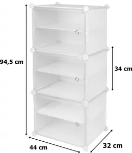 Modulárna šatníková skriňa na topánky Pola biela
