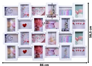 Fotorámik na 24 fotografií Solano biely