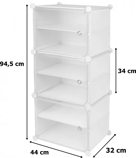 Modulárna šatníková skriňa na topánky Pola biela
