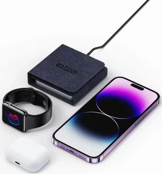 Tech-Protect QI15W-A31 3v1 Magnetická bezdrôtová nabíjačka MagSafe - čierna