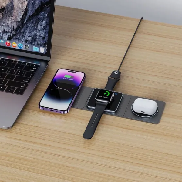 Tech-Protect QI15W-A31 3v1 Magnetická bezdrôtová nabíjačka MagSafe - čierna