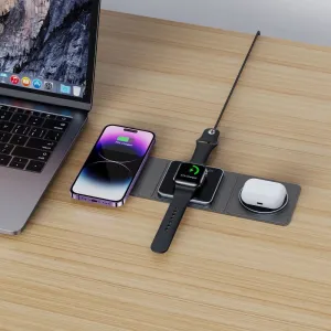 Tech-Protect QI15W-A31 3v1 Magnetická bezdrôtová nabíjačka MagSafe - čierna