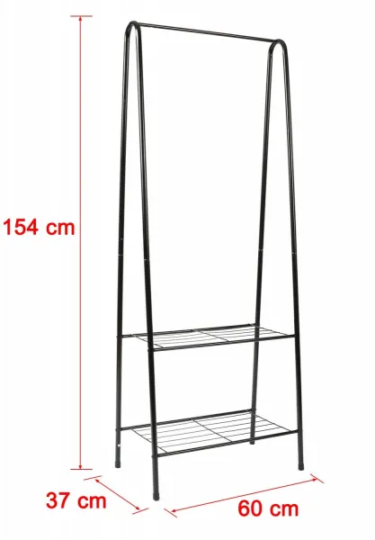 Stojaci vešiak na oblečenie OLIVIER čierny loft