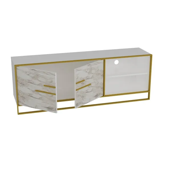 Hanah Home TV stolík Polka 160 cm biely