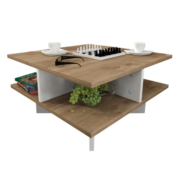 Kalune Design Konferenční stolek Hamton ořech/bílý