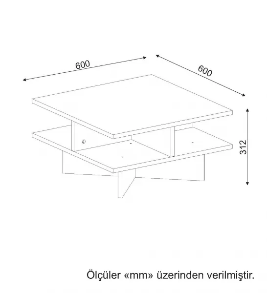 Kalune Design Konferenční stolek Hamton ořech/bílý