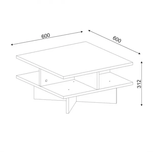 Kalune Design Konferenční stolek Hamton ořech/bílý