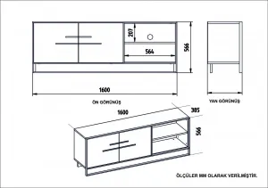 Hanah Home TV stolík Polka 160 cm biely