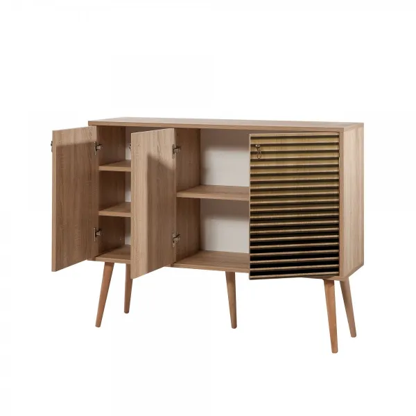 Hanah Home Komoda Kikos 120 cm dub sonoma/tmavo hnedá