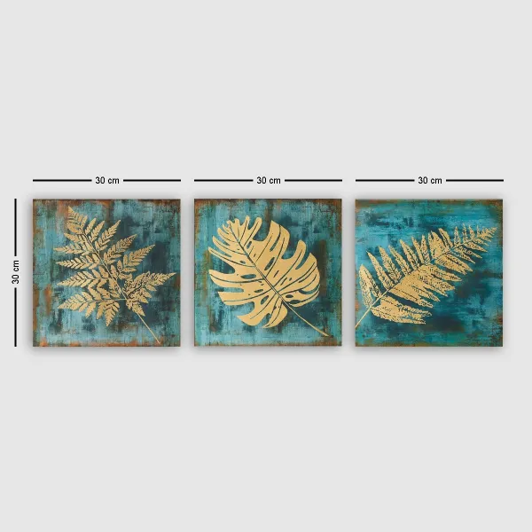Hanah Home Súprava obrazov Paprade 90x30 cm viacfarebná