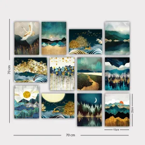 Hanah Home Súprava  obrazov Krajina 15x20 cm 12 ks