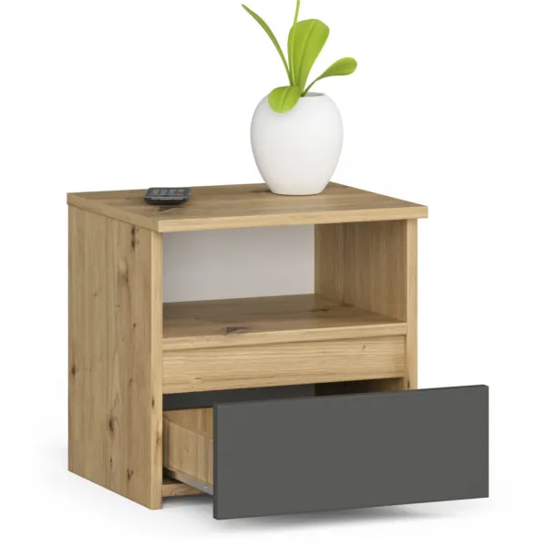 Ak furniture Noční stolek CL1 40 cm dub artisan/grafitově šedý