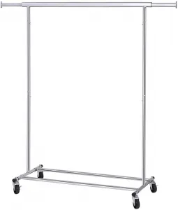 SONGMICS Stojan na šaty pojazdný chrómový 90Kg