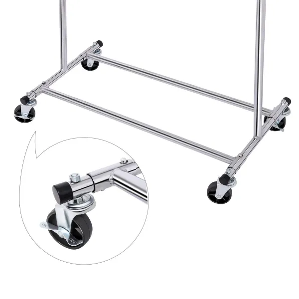 SONGMICS Stojan na šaty pojazdný chrómový 90Kg