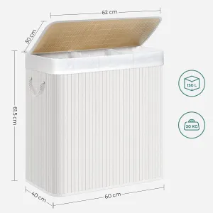 SONGMICS Kôš na bielizeň Lujas 150 l biely