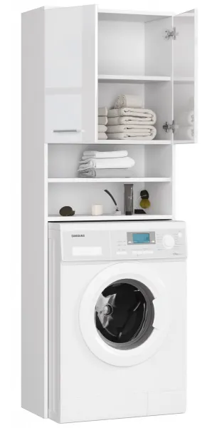 Ak furniture Kúpeľňová skrinka nad práčku Fín biela lesk