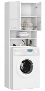 Ak furniture Kúpeľňová skrinka nad práčku Fín biela lesk