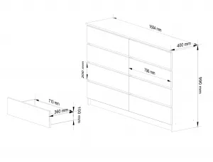 Ak furniture Komoda Inbia K 160 cm biela
