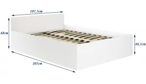 Ak furniture Posteľ CLP 100x200 cm s roštom biela