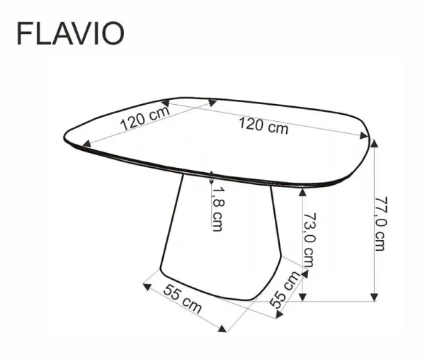 HALMAR Jídelní stůl Flavio 120 cm bílý