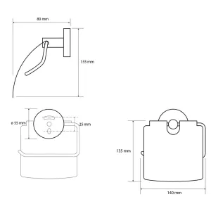 SAPHO - X-ROUND držák toaletního papíru s krytem, chrom XR702