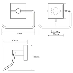 SAPHO - X-SQUARE držák toaletního papíru, chrom XQ701
