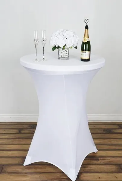JAKS Elastický poťah na koktejlový stôl biely 80 cm