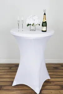 JAKS Elastický poťah na koktejlový stôl biely 80 cm