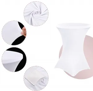 JAKS Elastický poťah na koktejlový stôl biely 80 cm